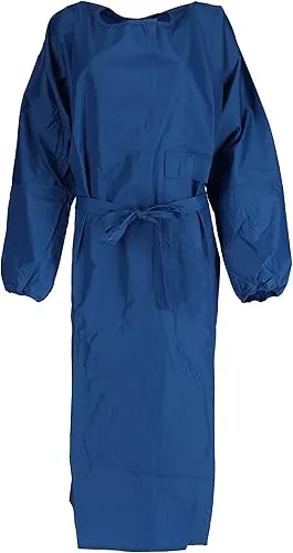 [50225] Tablier de chirurgie vétérinaire bleu long modèle