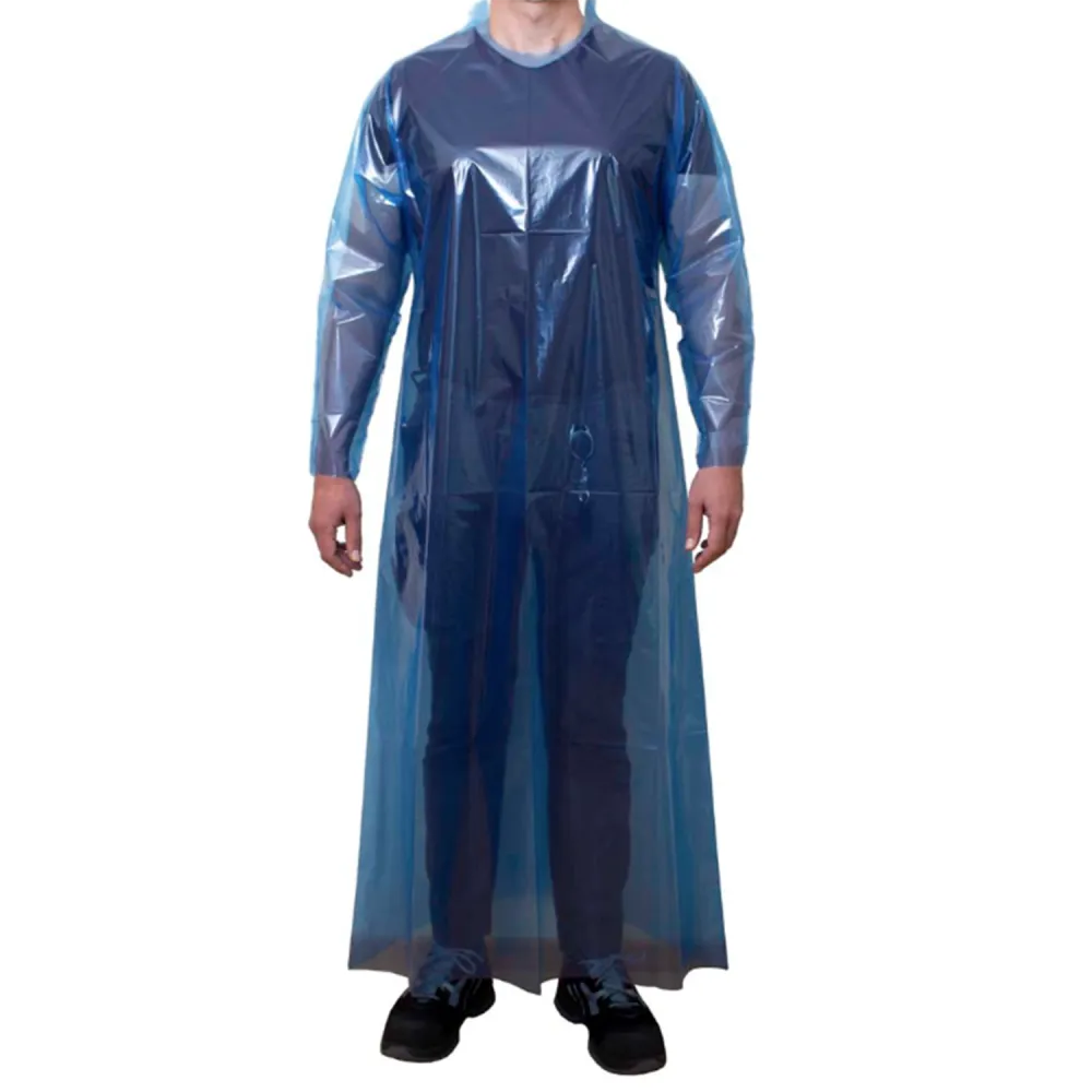 [ZP006] Blouses de vêlages bleu Smi en plastique à usage unique (sachet de 24 p.) 140 cm