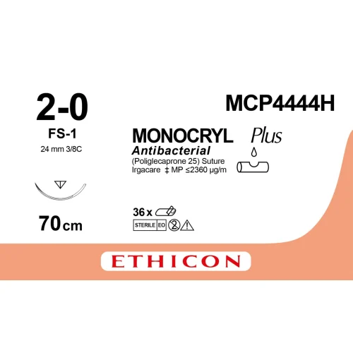 [MCP 4444H] Pochette de fil MONOCRYL Plus ETHICON 2/0 avec aiguilles serties pour petits animaux