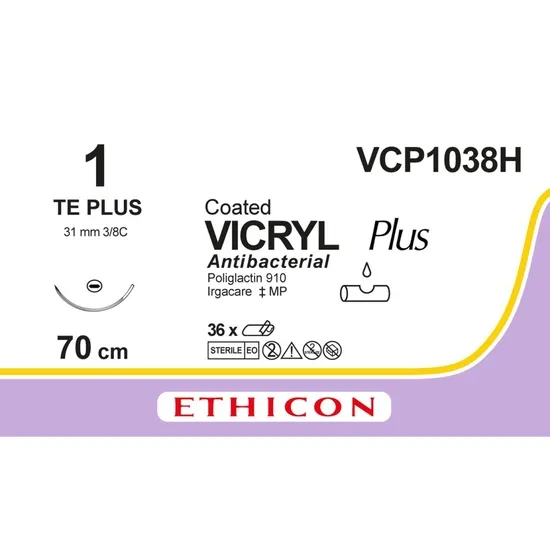[VCP 1038H] Pochette de fil VICRYL ETHICON Usp 1 avec aiguilles serties pour petits animaux