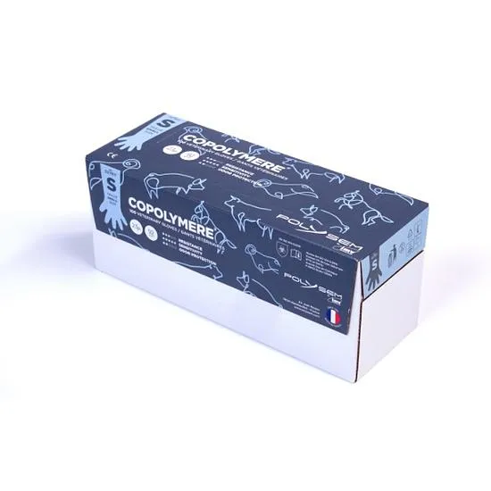 [VGD 3092] Boîte de 100 gants POLYSSEM transparents copolymère 92 CM usage vétérinaire