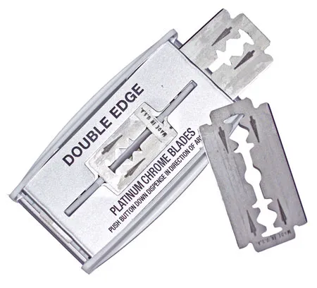 [143030] Dispenser de 10 lames de rasoirs DUBLE EDGE platinium