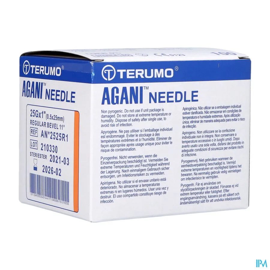 [A.T. 25G] Boîte d'aiguilles hypodermiques Luer TERUMO 25 G X "1"