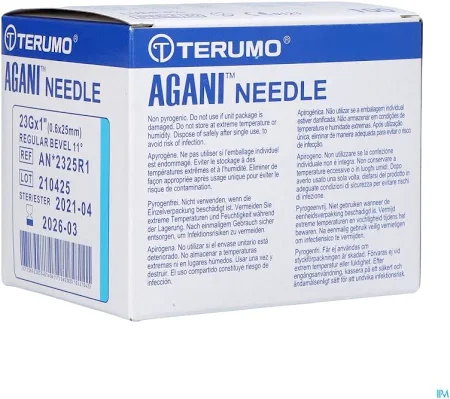 [A.T. 23G] Boîtes d'aiguilles Luer TERUMO 23 G X 1"