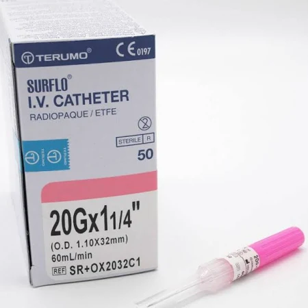[C.T. 20 G] Cathéters Terumo Surflo 20 G X 1 1/4roses petits animaux"