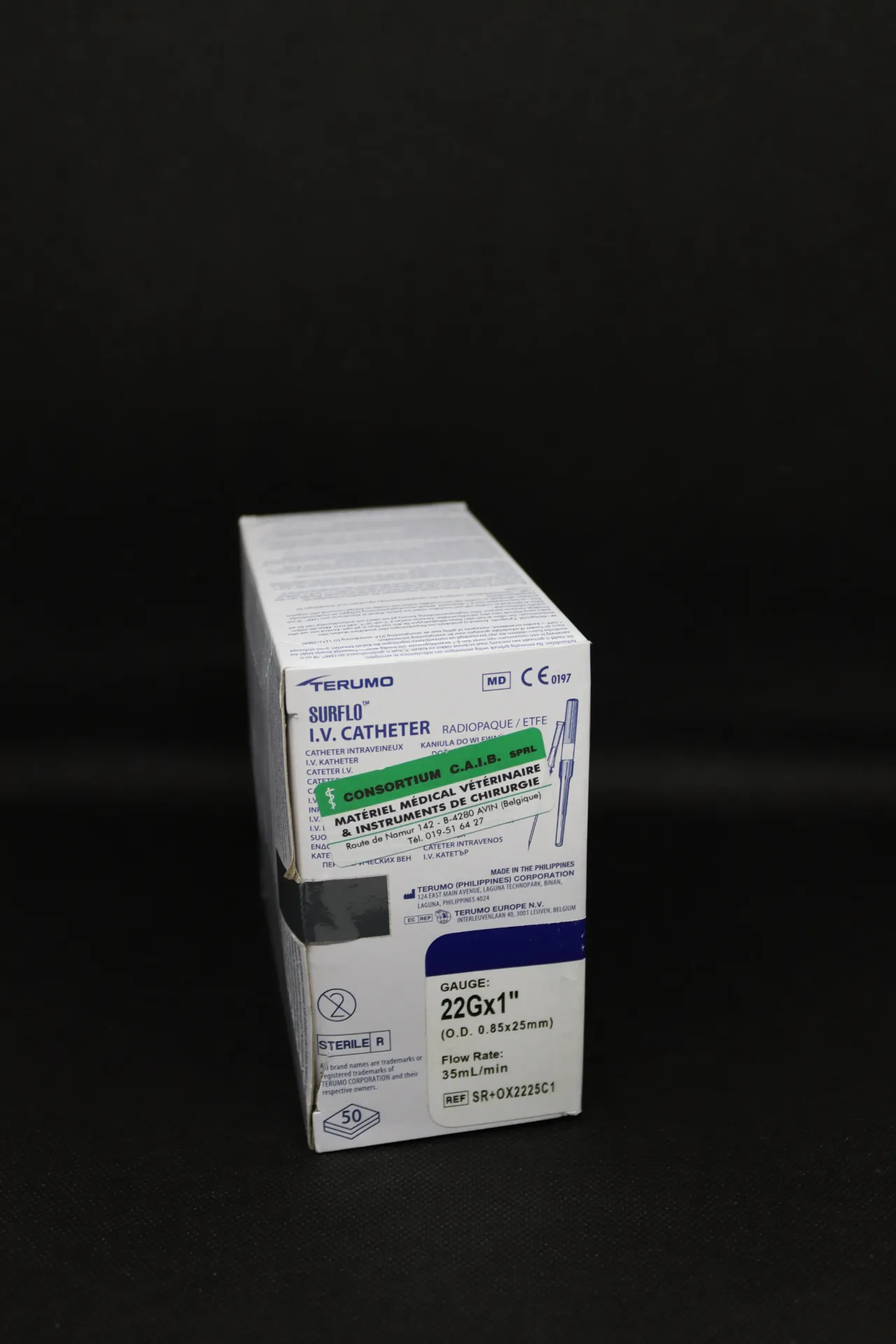 [C.T. 22 G] Cathéters Terumo Surflo 22 G X 1 bleu petits animaux"